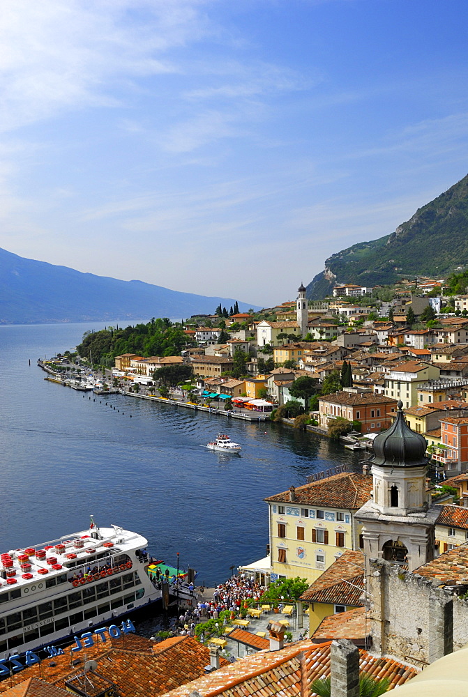 View over Limone sul Garda at lake Garda, Lombardy, Italy