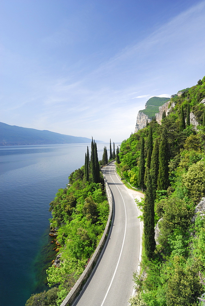 Road along lake Garda, Lombardy, Italy