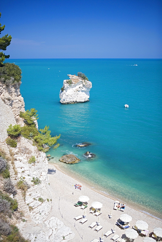 Beach in Baia delle Zagare resort, Gargano, Puglia, Italy