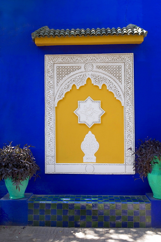 Oriental ornament at the Blue House in Marjorelle Garden, Marrakech, Morocco