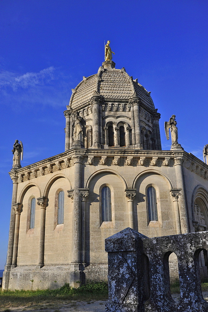 The chapel Notre Dame on a rock in the sunlight, Haute Provence, France, Europe