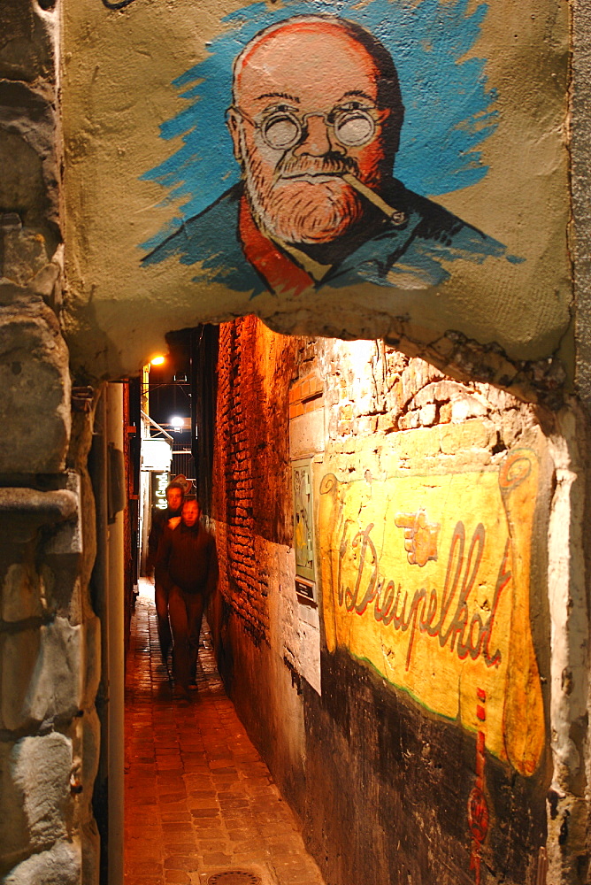 Bar in the old town of Ghent, Flanders, Belgium