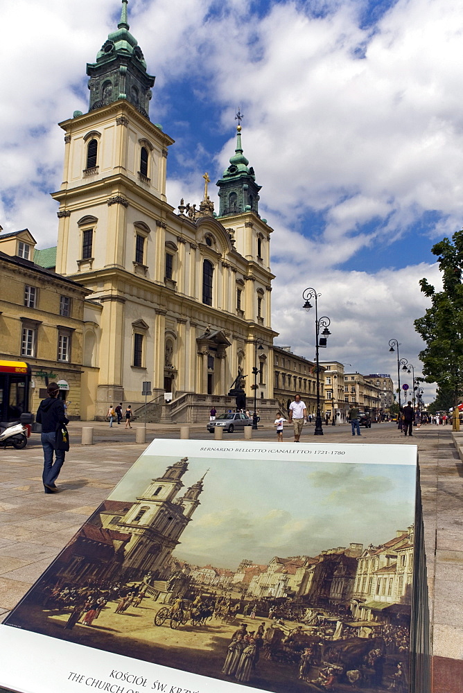 Church of the Holy Cross restored after World War II after painted depictions, Warsaw, Poland, Europe