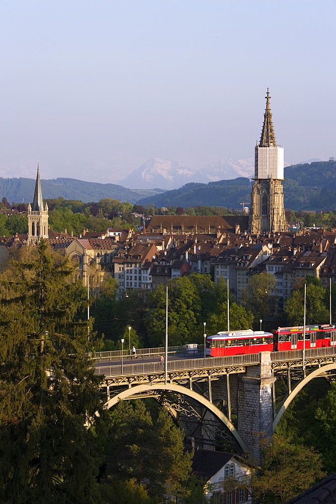 View of Kornhaus bridge, Old City of Berne, Berne, Switzerland