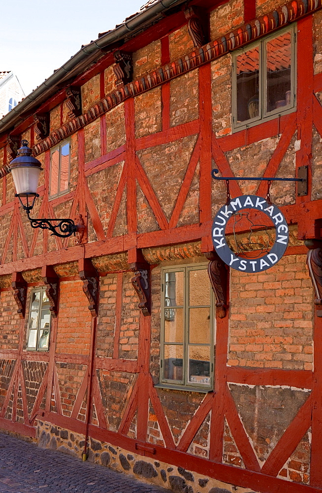 Historical half-timber house, Ystad, Skane, South Sweden, Sweden