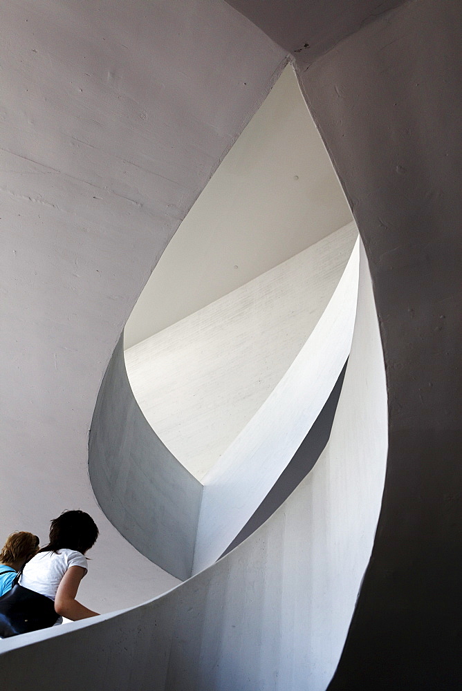 Staircase in the Kiasma Nykytaiteen Museum, Museum for contemporary art, Helsinki, Finland