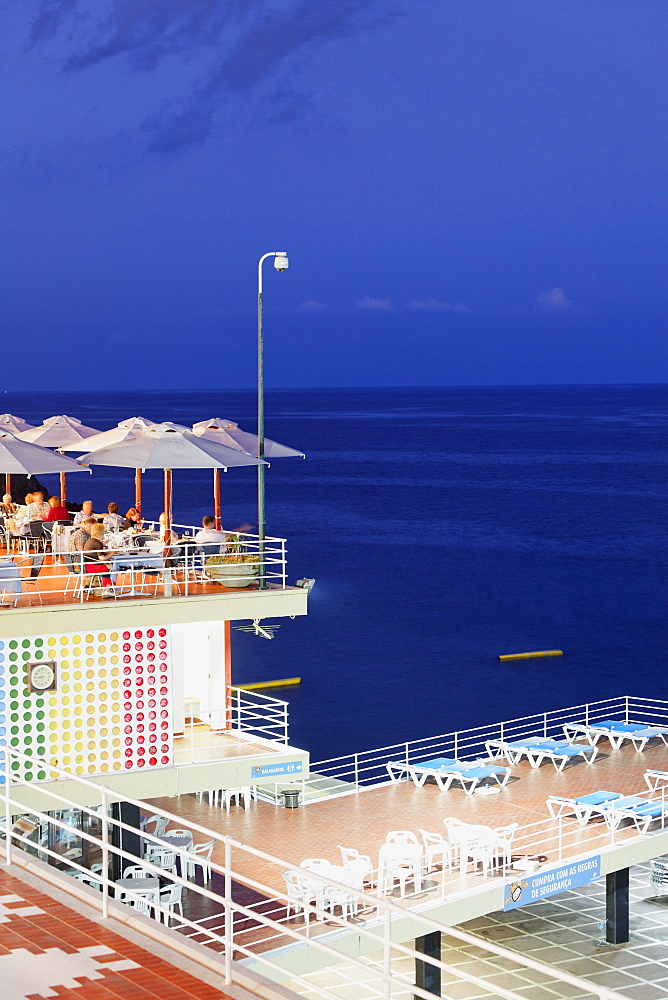 Restaurant at the lido beach complex facilities, Funchal, Madeira, Portugal