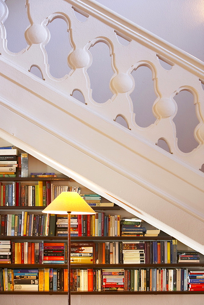 Library under the stairs at Hotel Villa Joya, Albufeira, Portugal