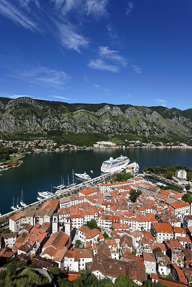 City view of Kotor and Bay of Kotor, Montenegro, Europe