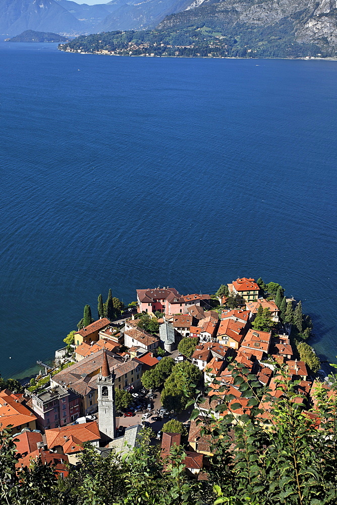 High angle view, Varenna, Lake Como, Lombardy, Italy