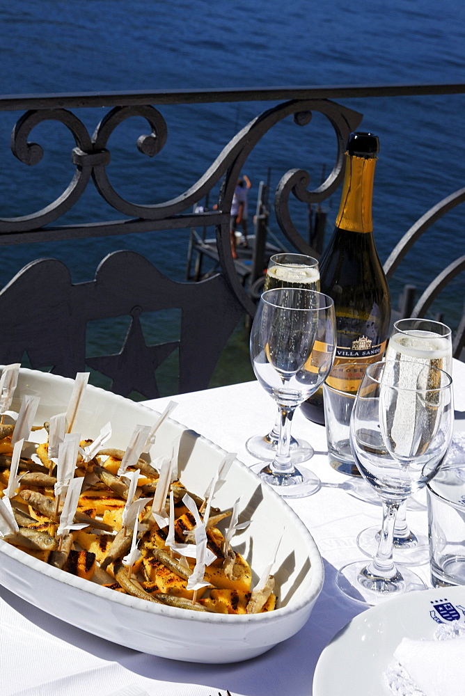 Dish on the table, Hotel Royal Victoria, Varenna, Lake Como, Lombardy, Italy