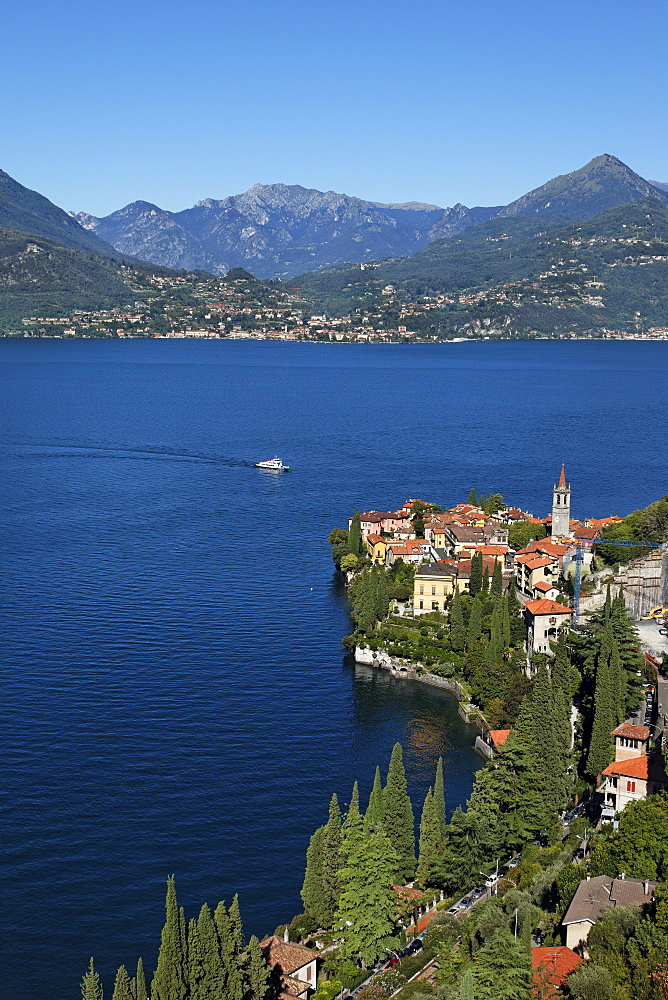 High angle view, Varenna, Lake Como, Lombardy, Italy