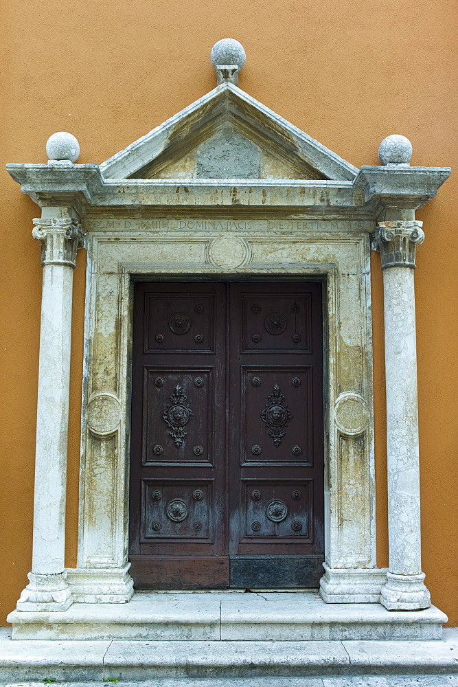 Doorway of the church of Saint Simeon, Zadar, Croatia, Europe