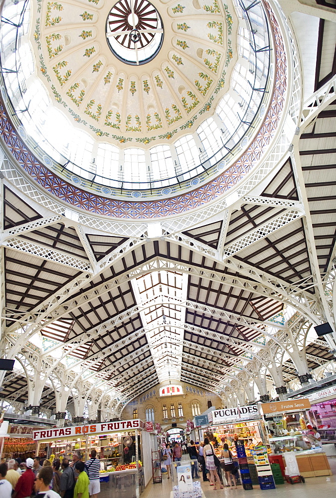 Interior of the Mercado Central, central market, Valencia, Spain