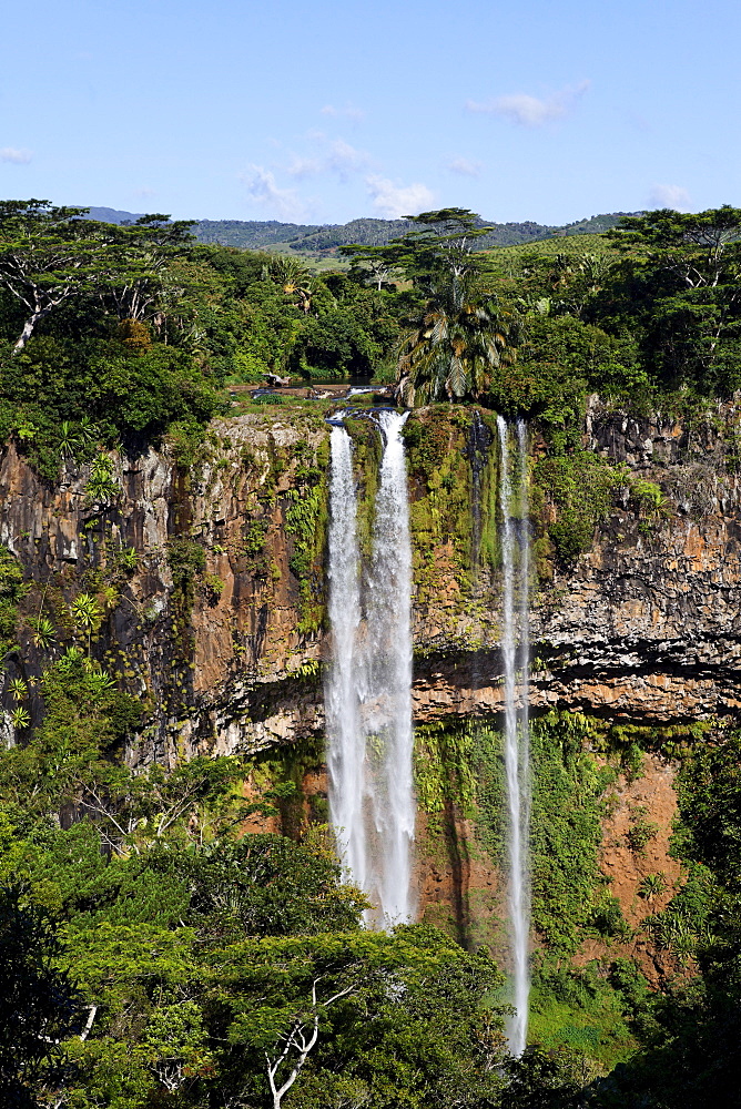 Waterfall of St.Denis river (127 m high), Chamarel, Mauritius, Africa