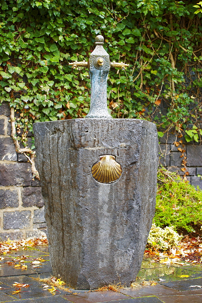 Abtei Maria Laach, Pilgrims' well, Monastery, Autumn, Hocheifel, Vulkaneifel, Eifel, Rhineland-Palatinate, Germany, Europe