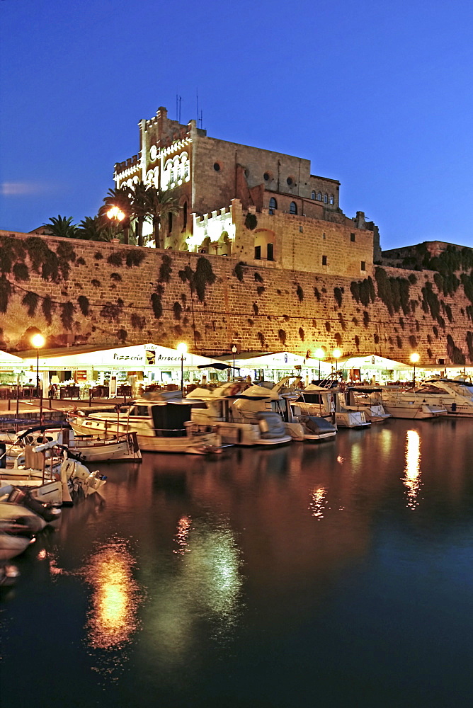 Spain Menorca Mahon Ciutadella Port at twilight