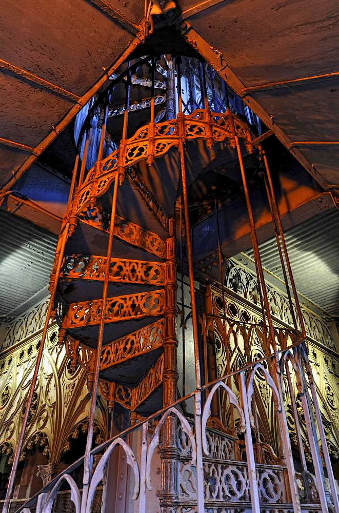 Spiral staircase, Elevador de Santa Justa, Lisbon, Portugal, Europe