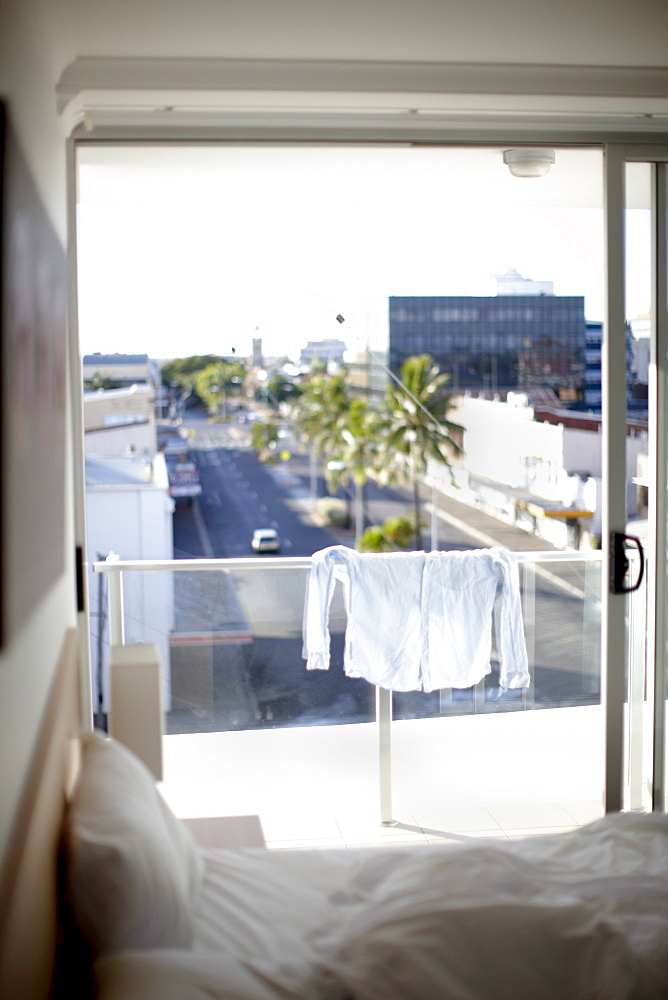 View on Victoria Parade, from Edge Apartment Hotel, city center Rockhampton, Rockhampton, Queensland, Australia