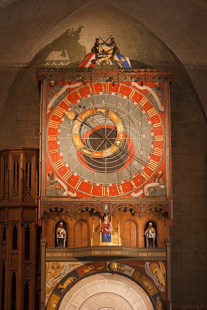 Astronomical clock in Lund Cathedral, Horologium mirabile Lundense, Lund, Skane, Sweden