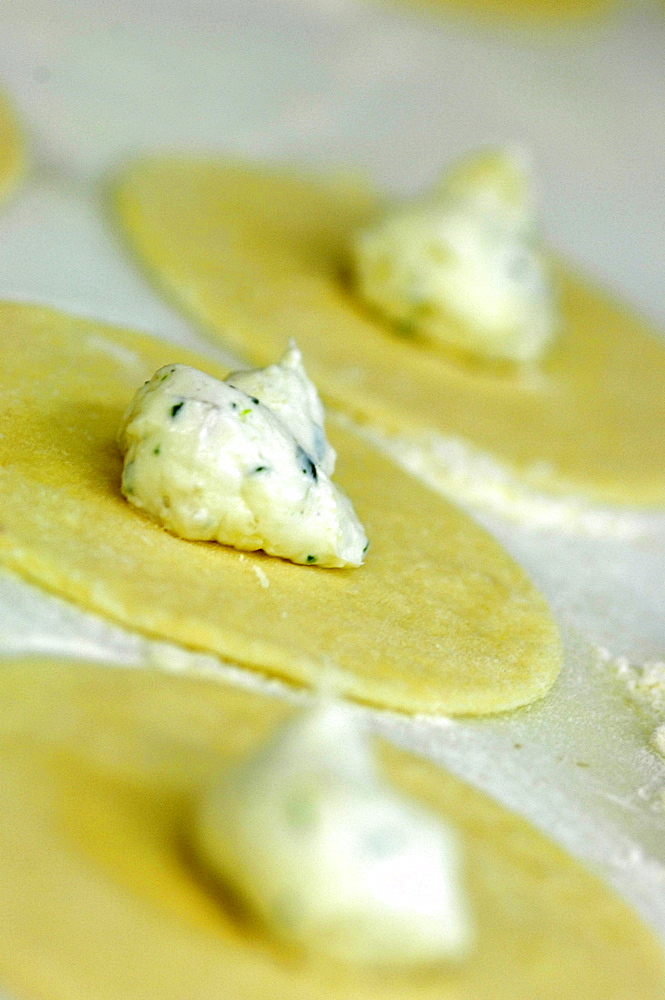 Close up of pasties, Pfitscher valley, Tulfer, Alto Adige, South Tyrol, Italy, Europe