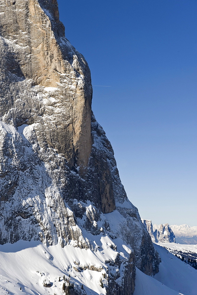 Snowy mountains in the sunlight, Schlern, Langkofel, Alto Adige, South Tyrol, Italy, Europe