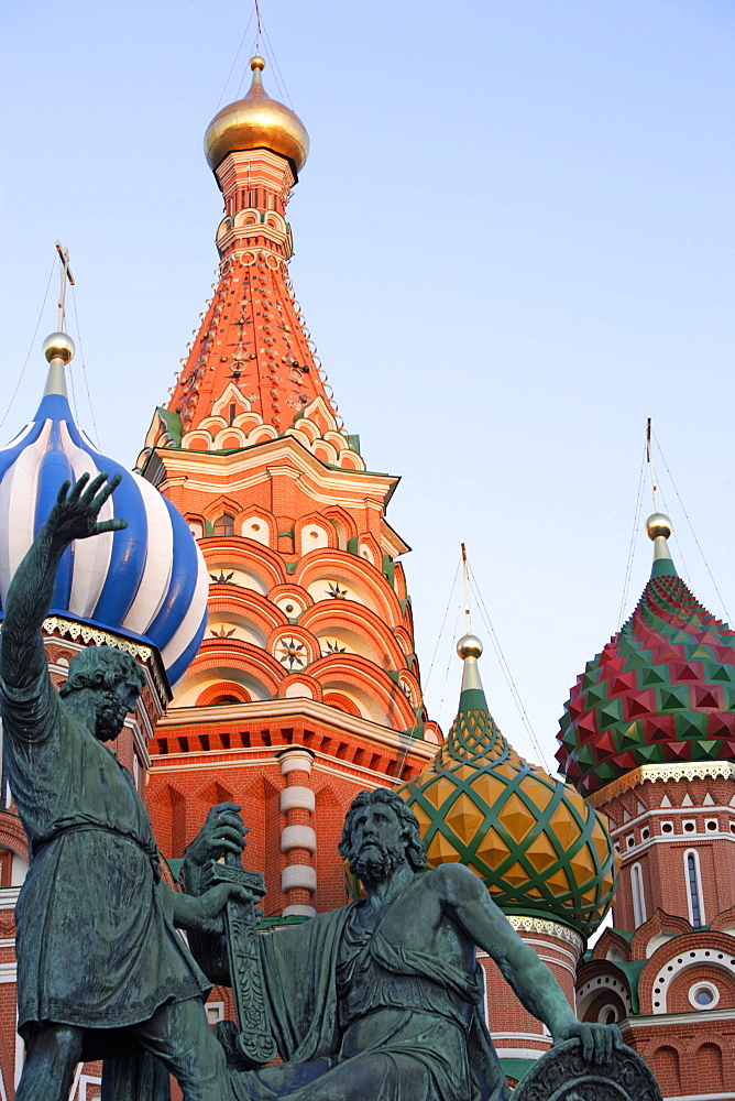 Cathedral of Saint Basil the Blessed, also known as Cathedral of Intercession of the Virgin on the Moat and Cathedral of the Protection of the Mother of God, Moscow, Russia