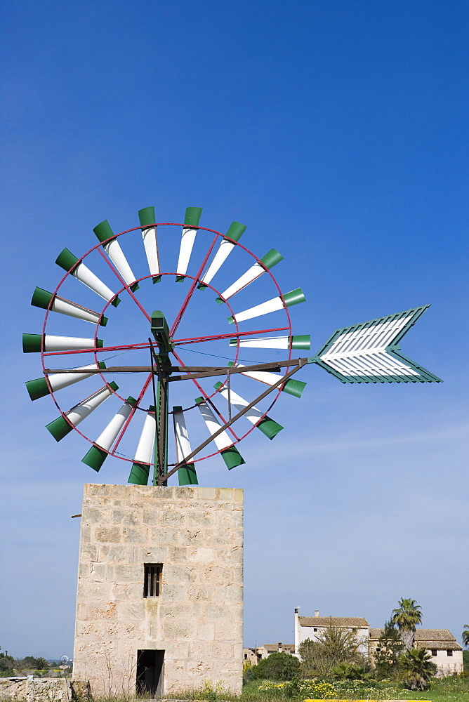 Windmill Wheel, Near Campos, Mallorca, Balearic Islands, Spain