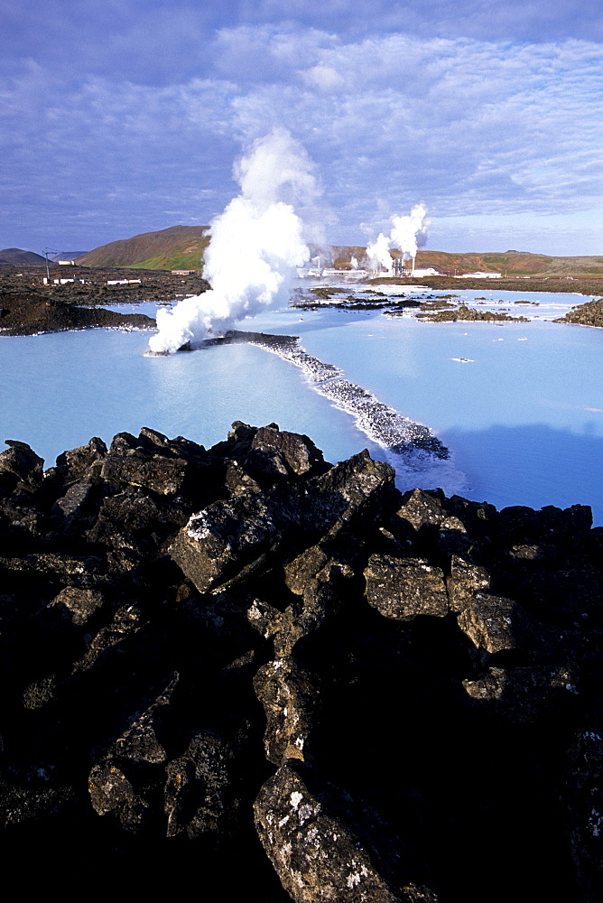 Blue Lagoon Steam, Svartsengi Geothermal Plant, Near Grindavik, Iceland