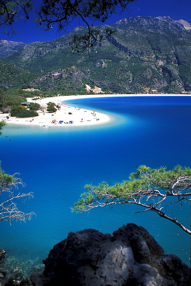 Beach in the Lagoon of Oludeniz, Oludeniz, Lycian coast, Turkey