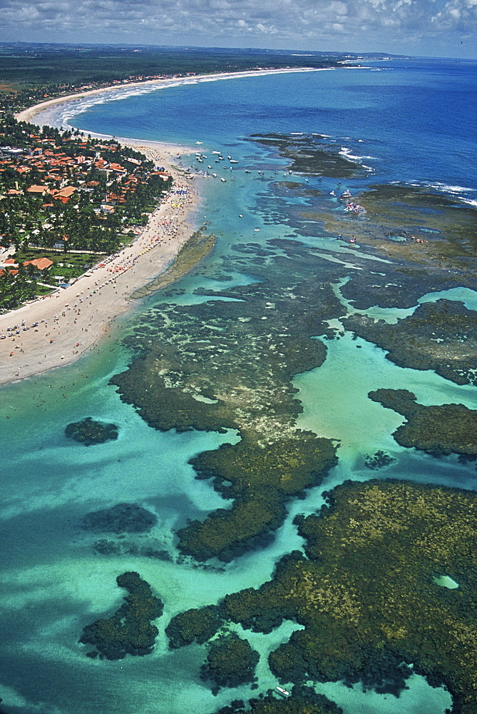 Aerial photo, Porto de Galinhas, Ipojuca, Pernambuco, Brazil