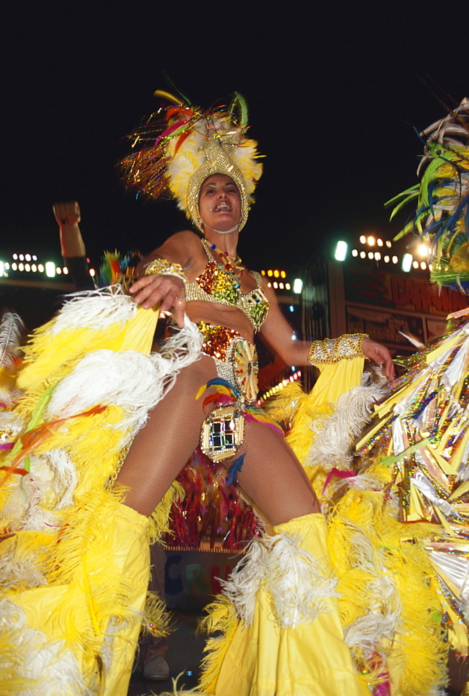 Woman in the carneval costume, Carnival, Santa Cruz de Tenerife, Tenerife, Canary Islands, Spain