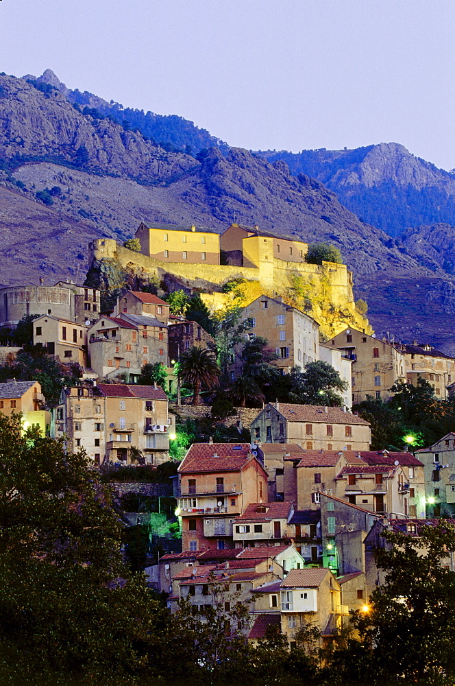 Corte, Town with Citadel in the mountains, Corsica, France