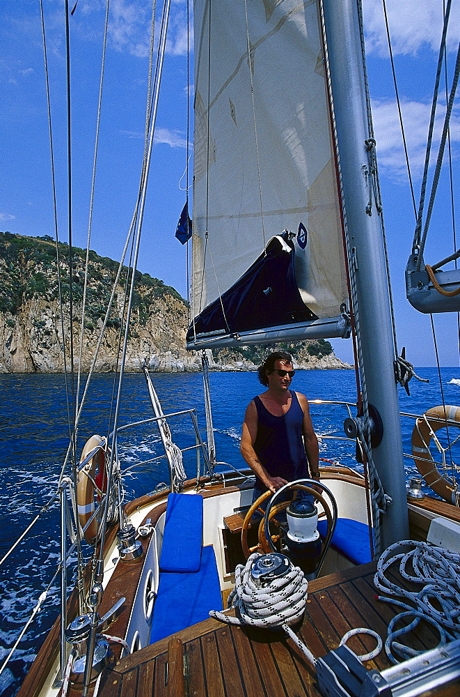 Sailing Trip along the coast, Costa Brava, Prov. Girona, Catalonia, Spain