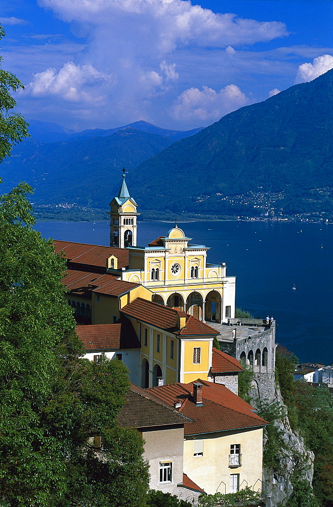 Pilgrimage Church Madonna del Sasso, Locarno, Lago Maggiore Tessin, Switzerland