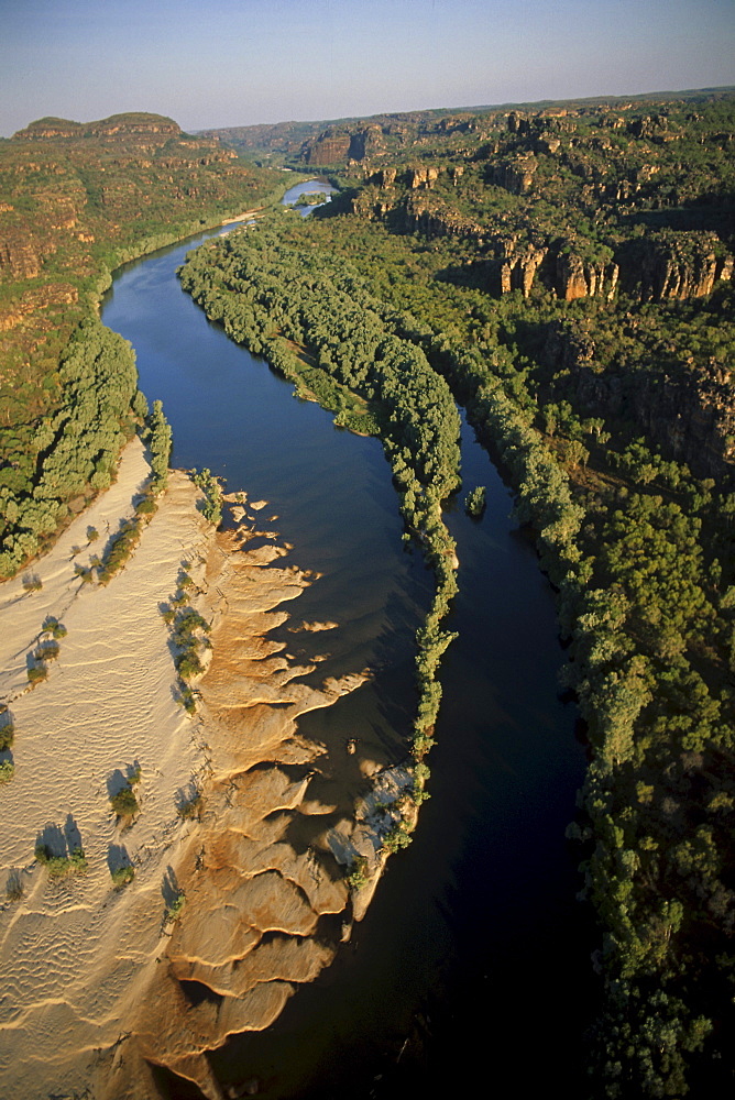 Aerial view, East Alligator River, Kakadu NP and Arnhemland, Northern Territory, Australia