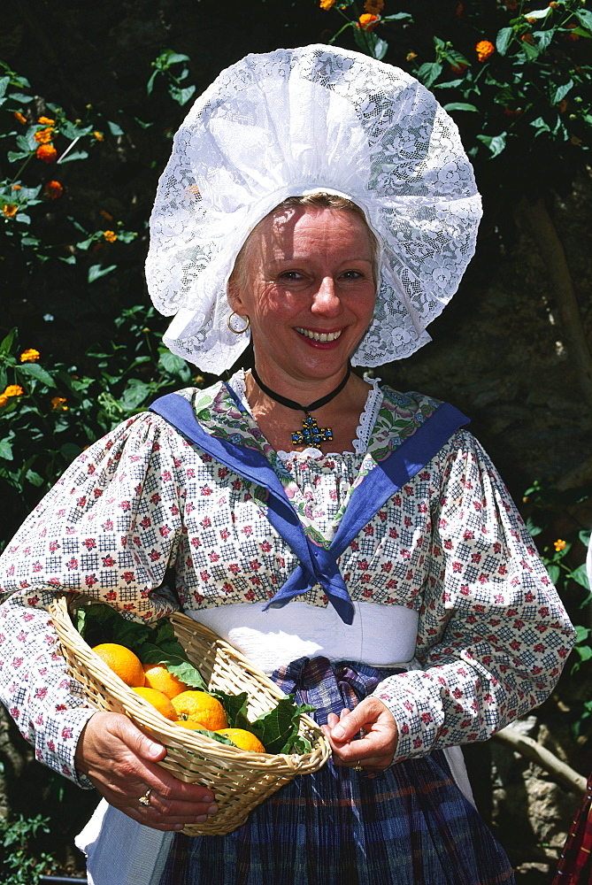 Provencialial traditional clothes, Bormes-les-Mimosas, Provence, France