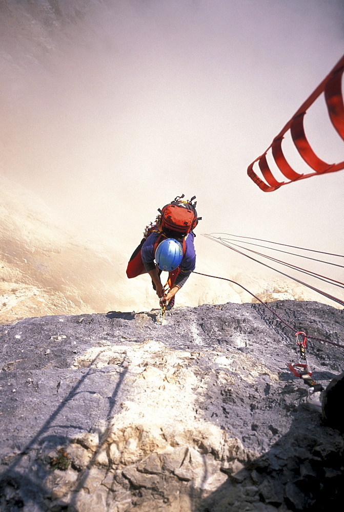 Climbing on Monte Brento, Sarca Valley, Trentino, Italy