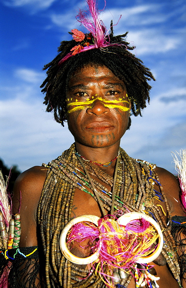 Portrait of a native man, Rabaul, Melanesia, Papua, New Guinea