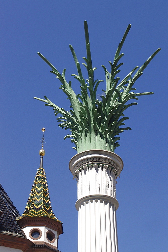 Column beside the St. Nicholas's church, Leipzig, Saxony, Germany, Europe