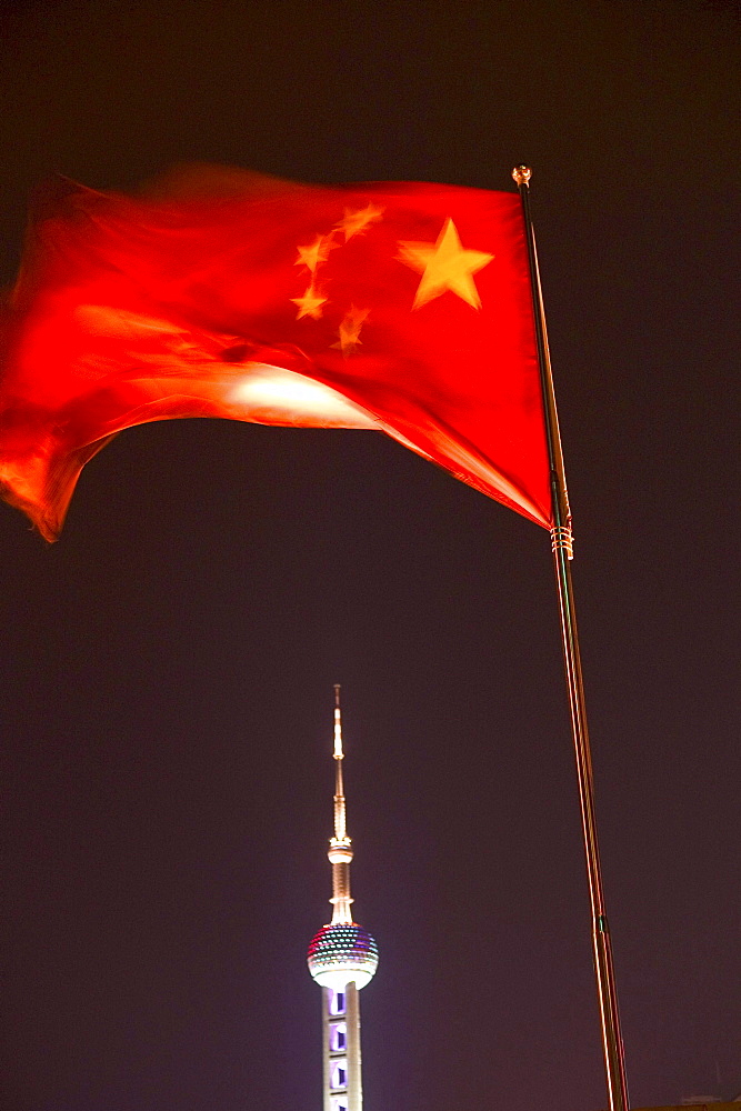 national flag, Oriental Pearl Tower, Pudong, Shanghai, China