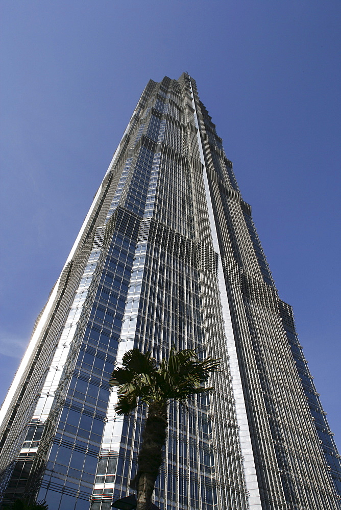 Jinmao Tower, Pudong, Center of Pudong, Lujiazui, Jin Mao Tower, 421 meter high, landmark, steel and aluminium fassade, 53rd to 87th floor, 53.-87, Grand Hyatt Hotel, Jin Mao