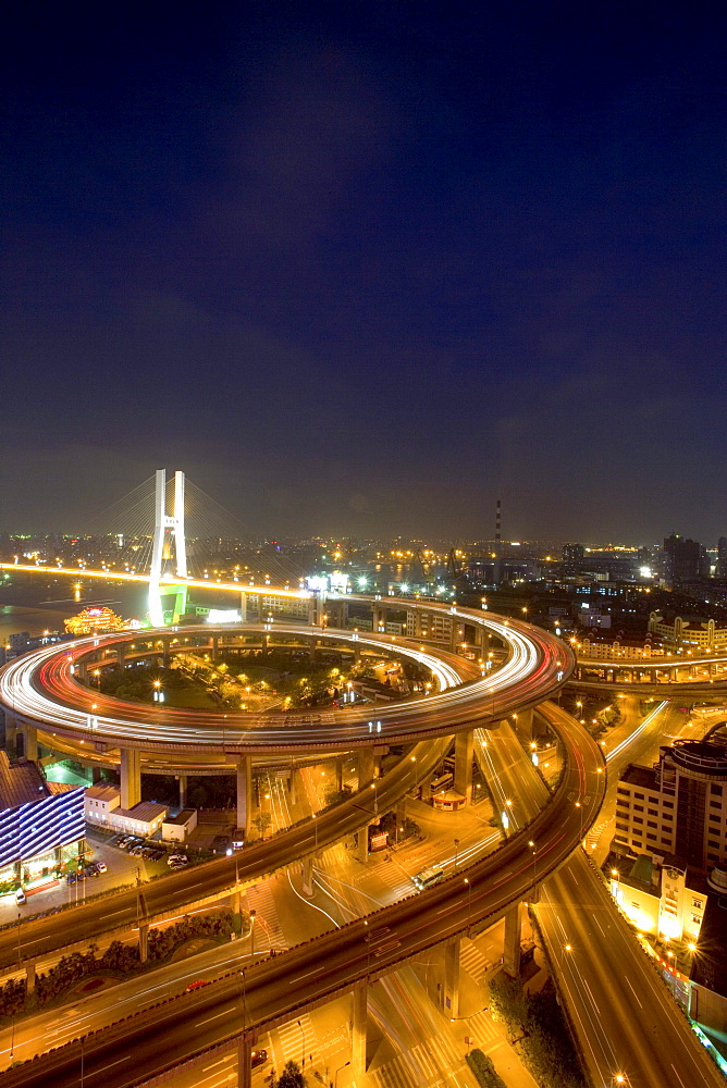 Nanpu Bridge, motorway, circle, spirale, Gaojia expressway to Pudong