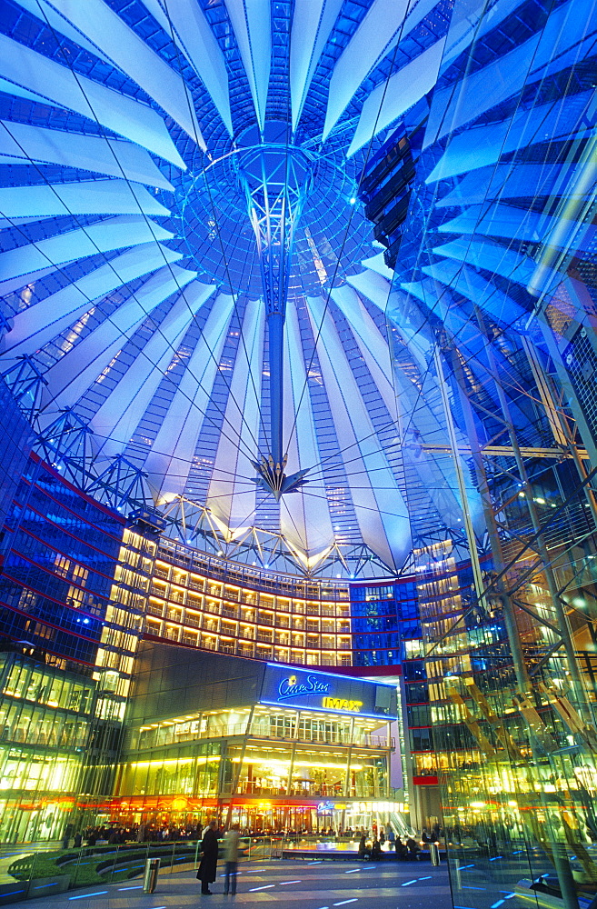 Sony Center at night, Potsdamer Platz, Berlin, Germany