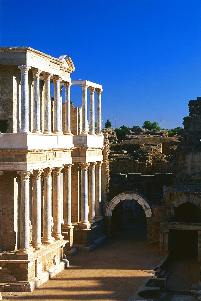 Teatro Romano, Roman Theater, Merida, Province Badajoz, Extremadura, Spain