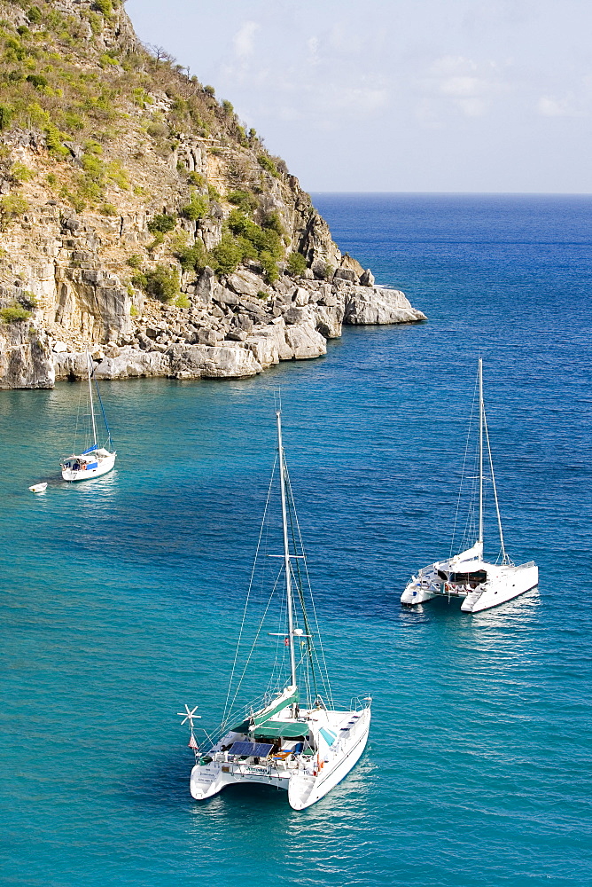 Yachts anchored off Shell Beach, Gustavia, St. Barths