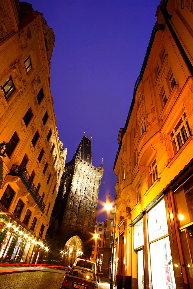 View of Powder Gate, Stare Mesto, Old Town, Prague, Czech Republic