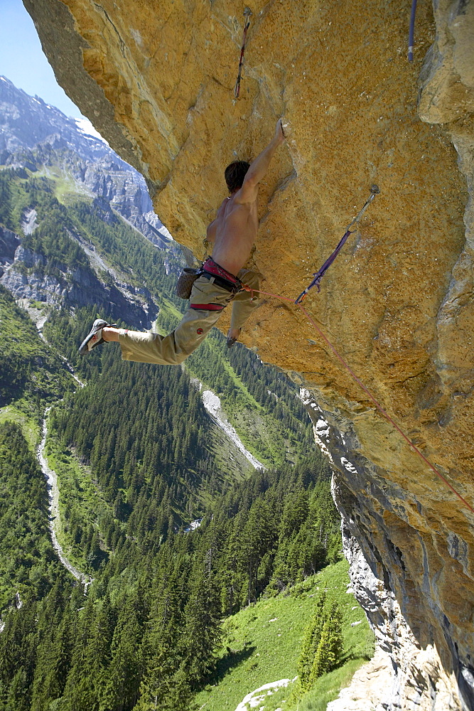 Man, Climber, Overhang, Gimmelwald, Lauterbrunnen, Switzerland