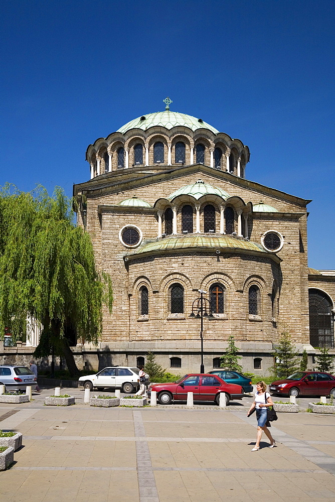 Christian orthodox church Sveta Nedelia in the sunlight, Sofia, Bulgaria, Europe