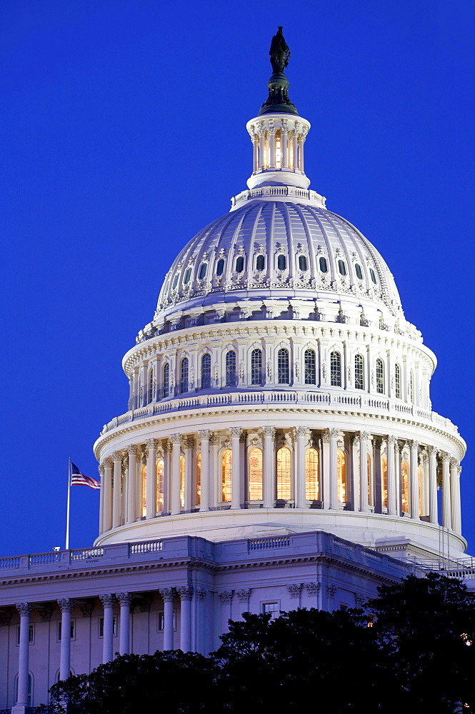 United States Capitol at night, the United States Congress, the legislative branch of the U.S. federal government, Washington DC, United States, USA